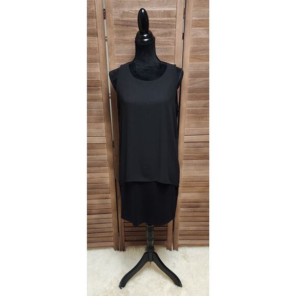 Karen Kane Riley Layered Black Sleeveless Mini Slimming Dress Women's Size Large - Picture 1 of 7